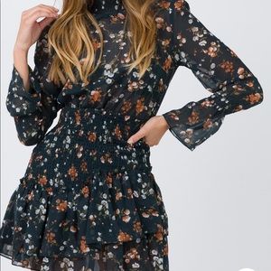 PrincessPolly navy floral dress